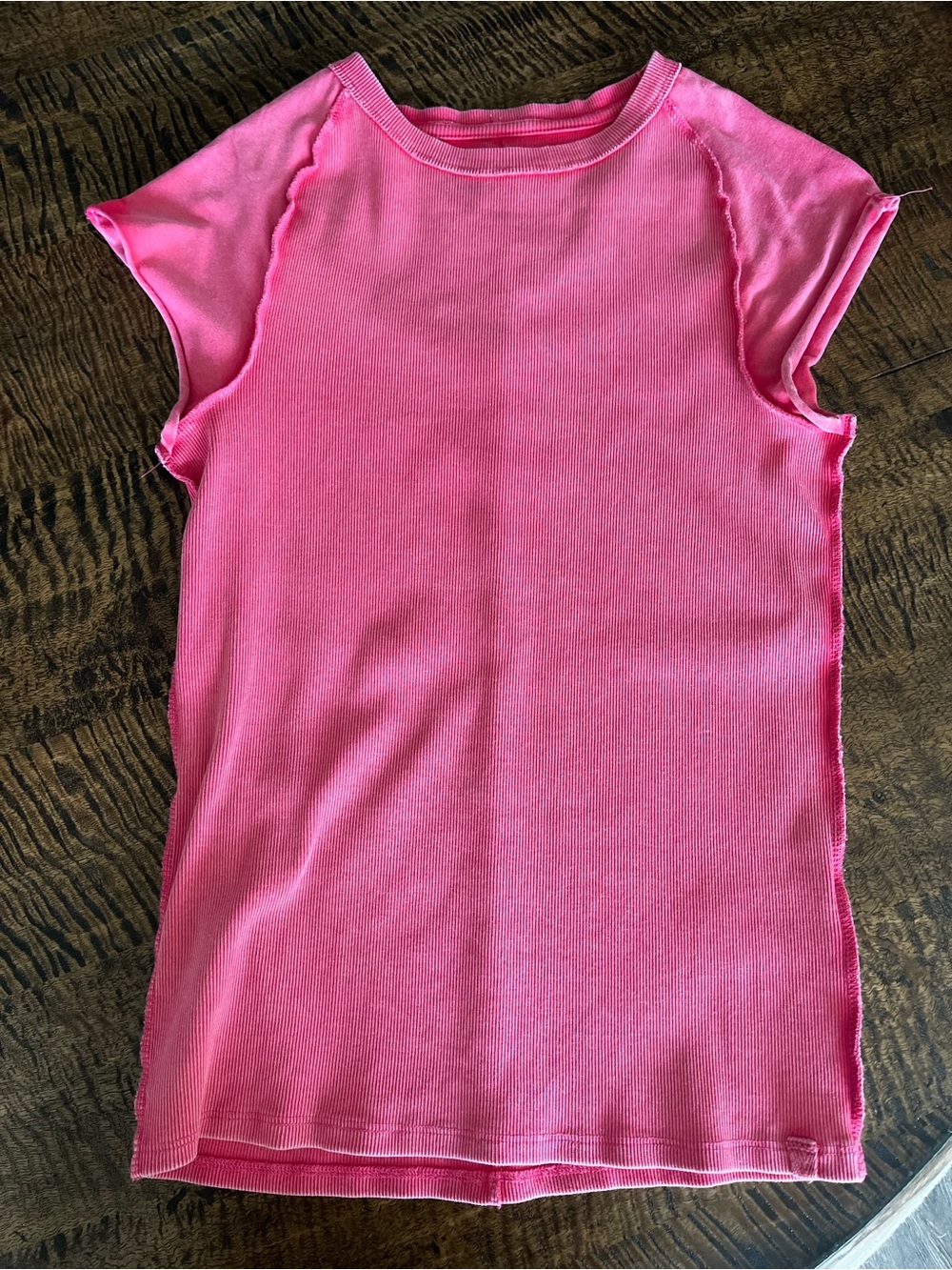 Free People Bright Pink Ribbed Tank